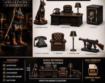 Mafia Collection STL Bundle - 7 Diorama Modelle (Digitaler Download)