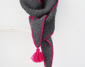 Chunky Knit Scarf with Tassel 100% Premium Wool Neckwear Scarves