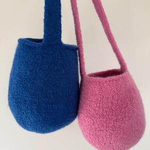 Felted Bucket Bag Knitting Pattern, Wool Tote DIY (PDF Pattern)