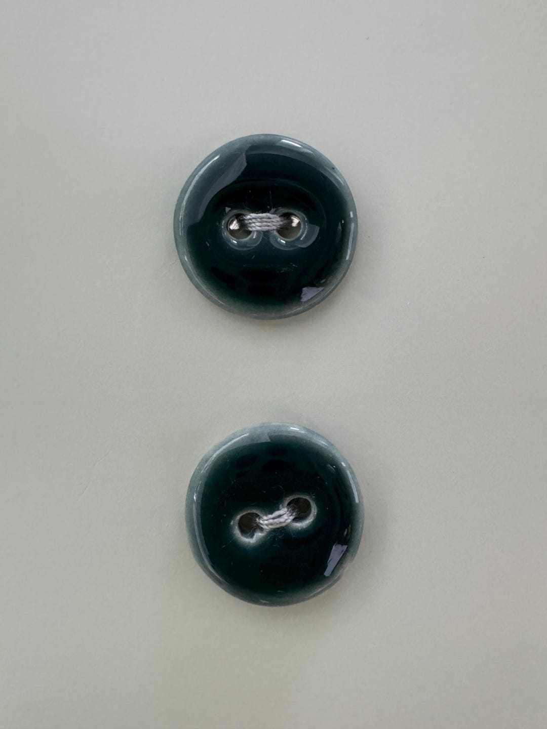 Ceramic Button Insert Set of 2 Handmade Ceramic Buttons: Deep Olive Porcelain, 18mm - Etsy