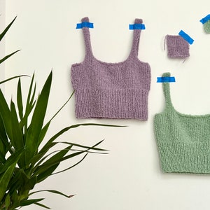 Beginner Friendly Knit Crop Top Pattern, Summer Boucle Tank (PDF Pattern)