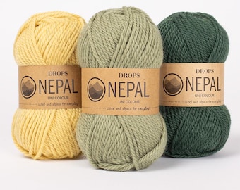 Laine et alpaga du Népal DROPS : grosse fibre peignée d'Aran