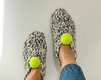 Crochet Bootie Slippers Pattern: Chunky Wool Socks, Adult Sizes (PDF Pattern)
