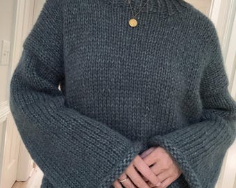 Deutsche Version: Lekker auf Deutsch, Nordischer Pullover Stricken PDF Pattern, Oversize Pullover (PDF Download)
