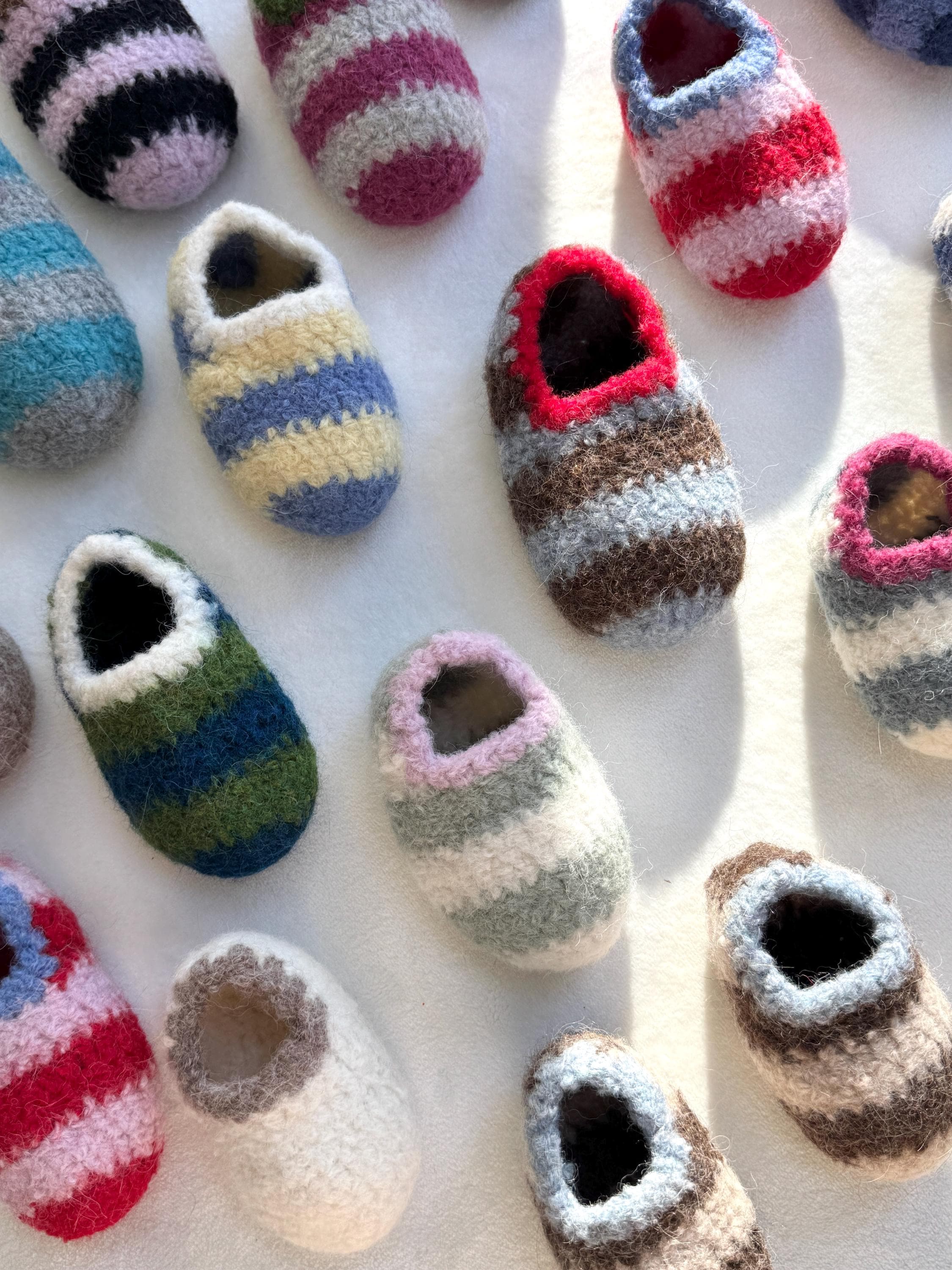 Chaussons Laine Feutrée Pour Garçon – Fabriqués Main USA – Bleu – Taille Enfant Sur Mesure