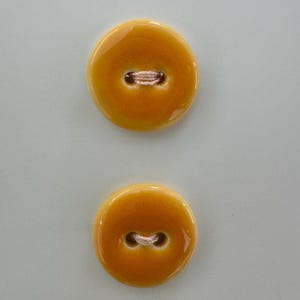 Set of 2 Handmade Ceramic Buttons: Glazed Stoneware, 18mm