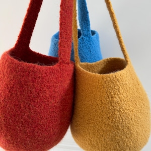 Easy Crochet Felted Wool Bucket Bag, Beginner Friendly (PDF Pattern)