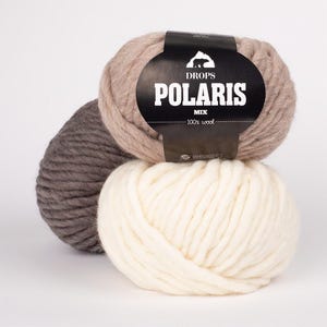 Drops Polaris, super bulky jumbo wool, chunky sweater knit yarn, felting wool, ship from USA, winter yarn, natural fiber, knitting yarn