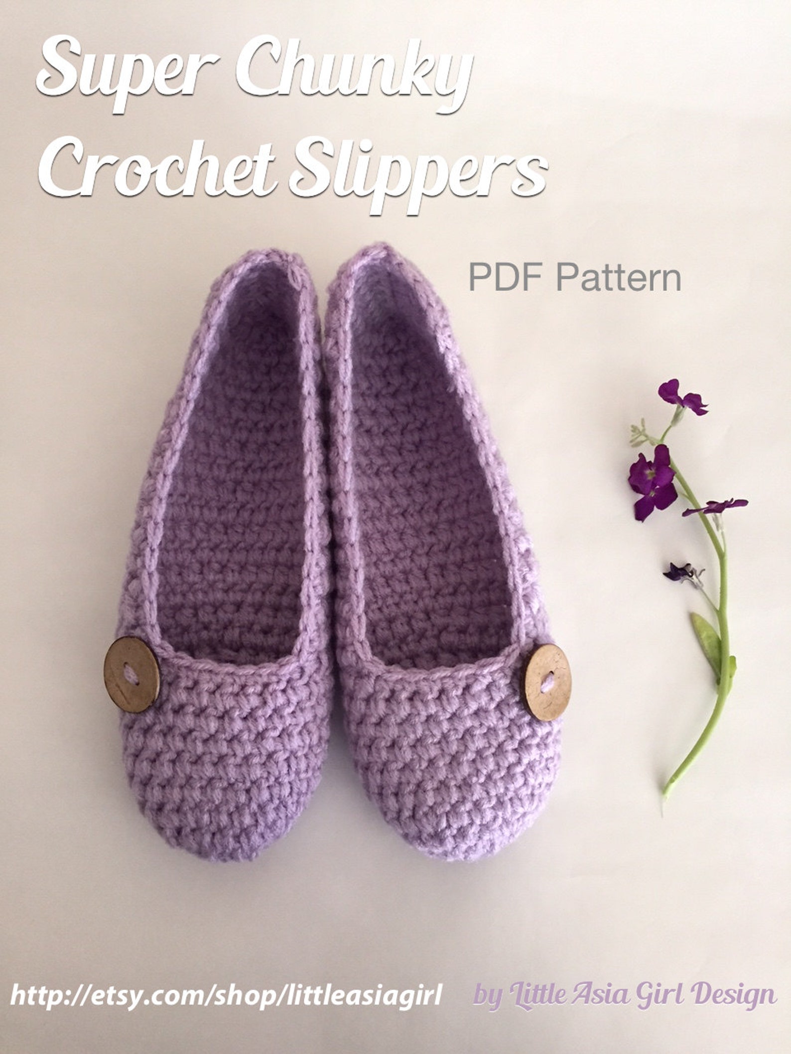 Crochet Slippers PDF Pattern, Super Chunky Slipper Pattern , Women Shoe ...