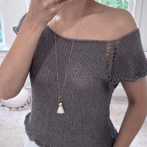 Summerhill Tee Knitting Pattern | Top Down Raglan, Beginner Friendly (PDF Pattern)