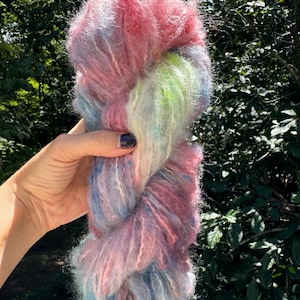 Hand-Dyed Bulky Mohair Yarn: Caribbean Burst, Knitting Wool