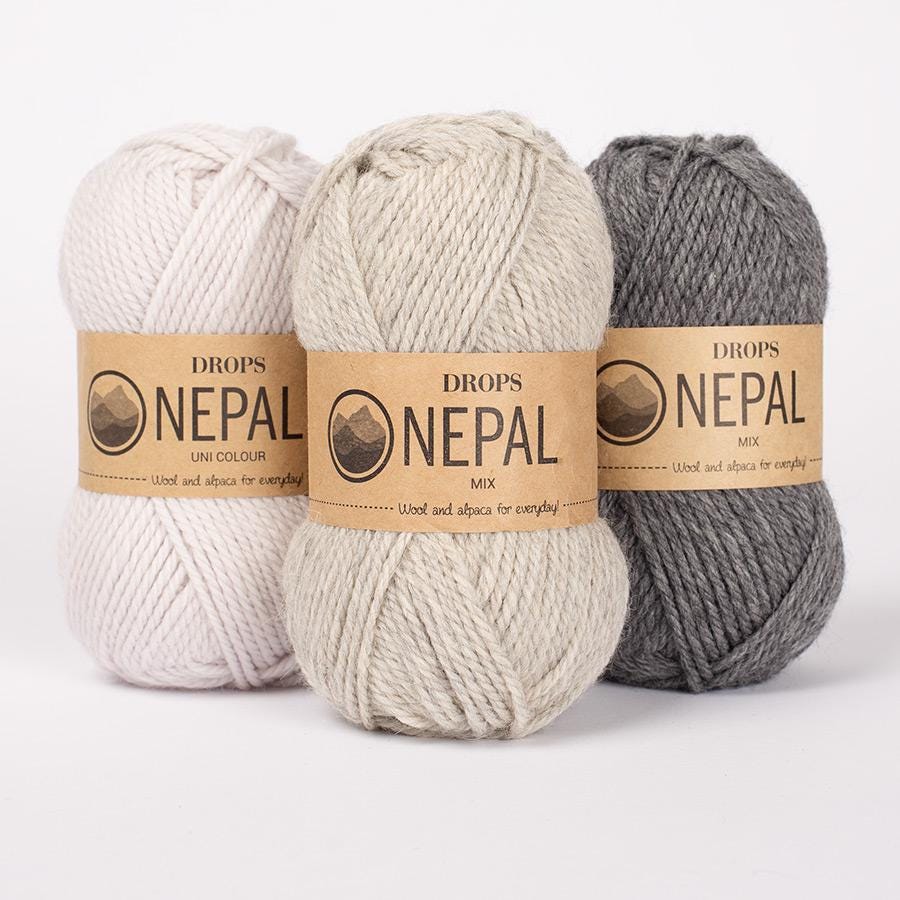 DROPS Nepal Aran Weight Yarn - 65% Wool 35% Alpaca, 75m Per 50g Ball - 25 Colors Available