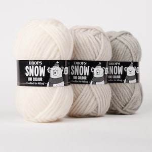 Drops Snow, super bulky wool, Chunky knit wool, felting wool, Chunky sweater wool, 100% pure wool, natural untreated winter yarn, 14 ply
