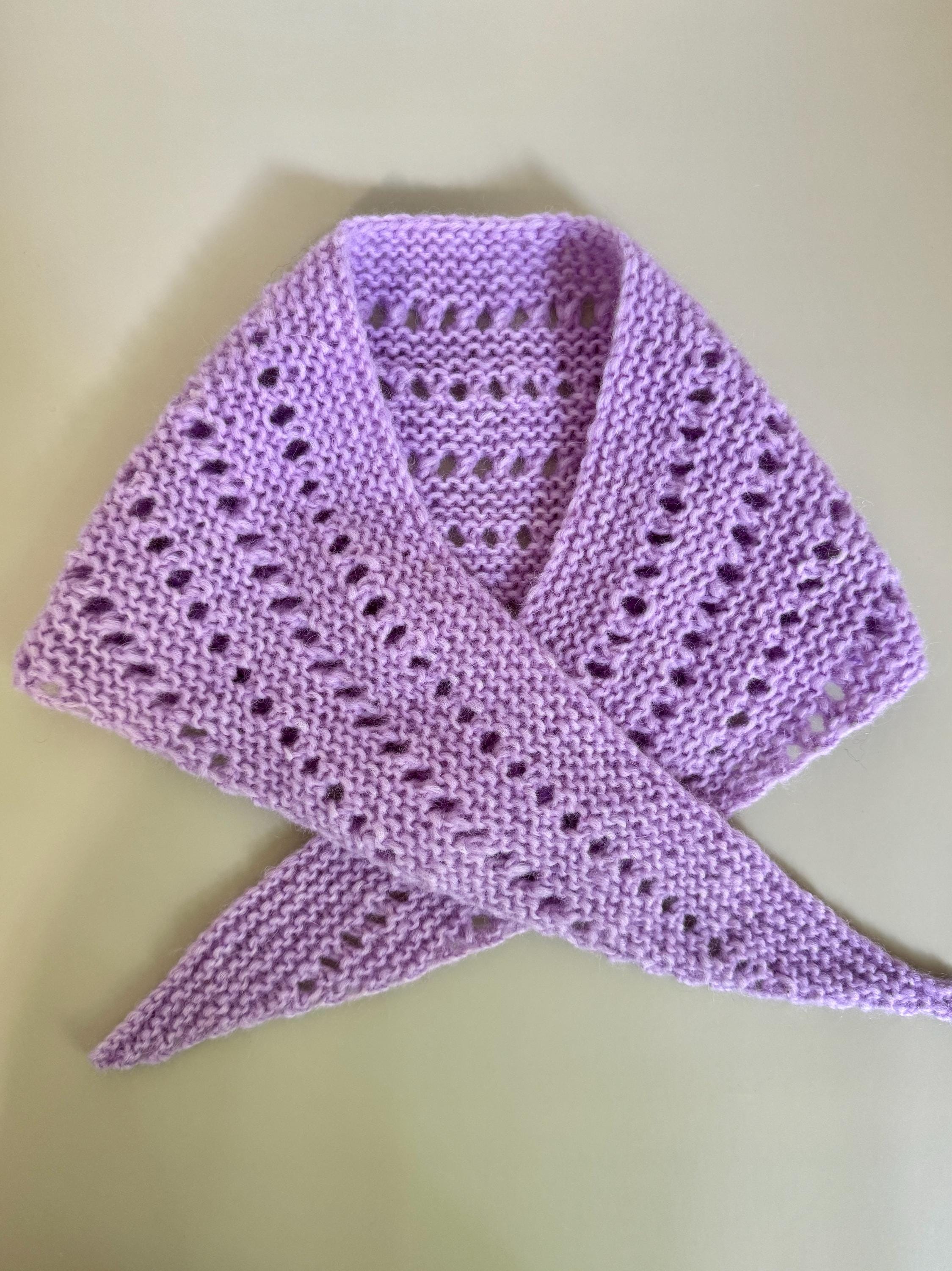 Eyelet Triangle Scarf Knitting Pattern, Easy Video Tutorial (PDF ...