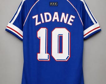Retro Zidane #10 Frankreich Jersey Home - Vintage Zidane Home Shirt - World Cup French Intl
