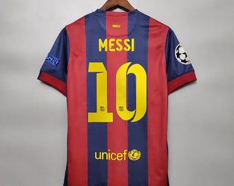 Camiseta de fútbol del Barça Messi #10 – Camiseta de fútbol de estilo vintage inspirada en el Barcelona