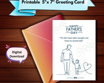 Tarjeta minimalista para el Día del Padre / Tarjeta de felicitación imprimible / Mensaje elegante para papá (Descarga digital)