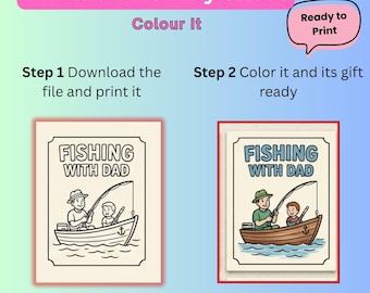 Páginas para colorear vintage del Día del Padre (Juego de 20) / Actividad divertida para niños /