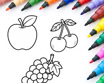 Me encantan las frutas - Dibujos para colorear para niños