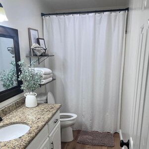 Soft Microfiber Extra Long Shower Curtain Liner 71 x 96 inches, Water Repellent & Quick-Dry, White, Durable, Washable, Easy Install