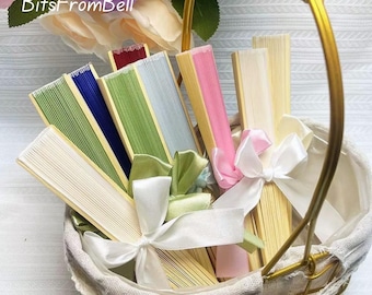 Personalized Hand Fan Bamboo Folding Fan for Wedding Guests Bridal Shower Favor and Party Decor
