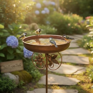 Metalen vogelbadvoeder Decoratieve tuinpaal voor terrasgazon Outdoor Bird Lover Gift