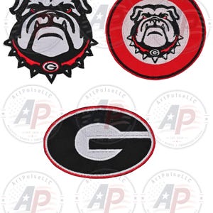 3PCS Embroidered Patch Set - Red and Black Varsity Letter G Patches, Iron On Embroidered Badges for Jackets, Backpacks and Hats