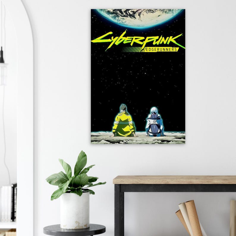 Póster de Cyberpunk Edgerunners / Arte de pared de David y Lucy / Lámina de anime espacial / Decoración estética para dormitorio imagen 5