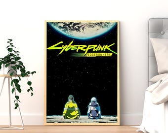 Póster de Cyberpunk Edgerunners / Arte de pared de David y Lucy / Lámina de anime espacial / Decoración estética para dormitorio