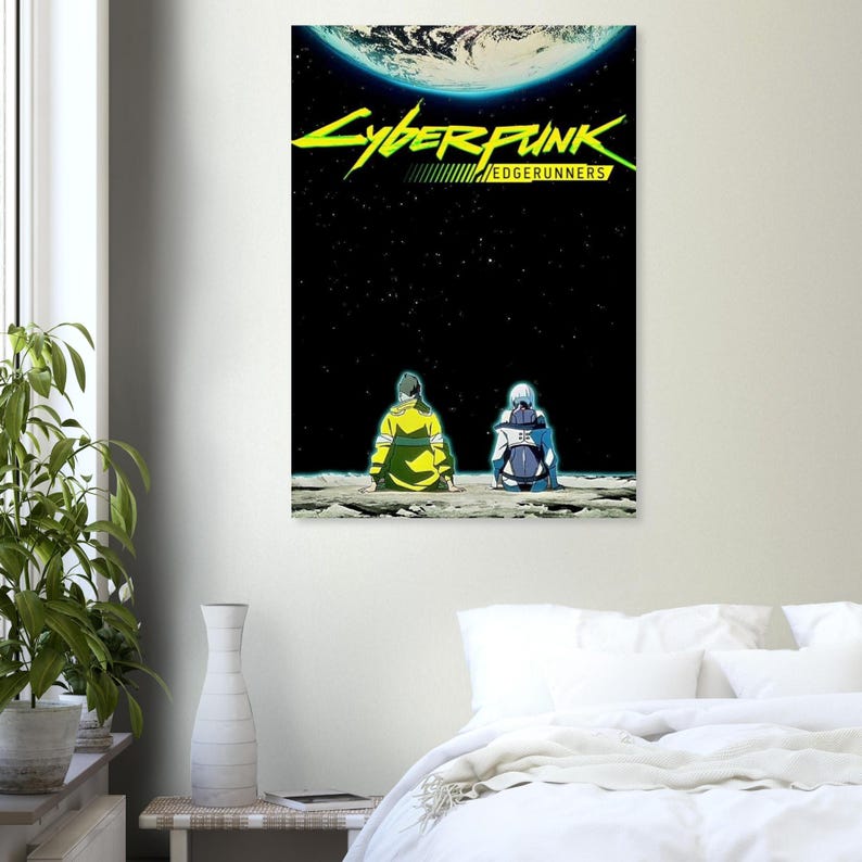Póster de Cyberpunk Edgerunners / Arte de pared de David y Lucy / Lámina de anime espacial / Decoración estética para dormitorio imagen 2