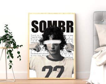 Póster SOMBR / Arte mural para fans de la música / Lámina de collage indie pop / Decoración estética para dormitorio