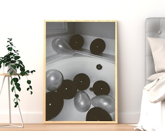 Póster de globos / Decoración de pared Casa de Globos / Lámina de globos con ambiente / Decoración editorial para habitaciones
