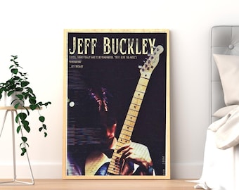 Póster de Jeff Buckley / Arte mural de leyenda musical / Lámina de Grace 1994 / Decoración de dormitorio rockera