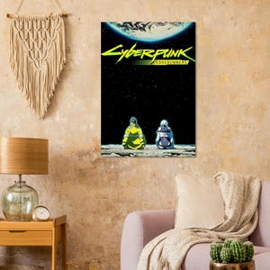 Póster de Cyberpunk Edgerunners / Arte de pared de David y Lucy / Lámina de anime espacial / Decoración estética para dormitorio imagen 3