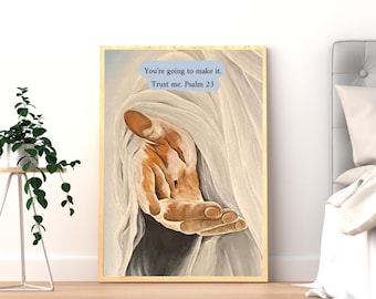 Póster del Salmo 23 / Arte mural de fe cristiana / Lámina "Lo vas a lograr" / Decoración religiosa para habitaciones
