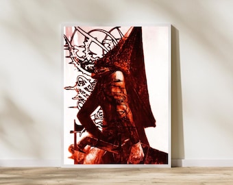 Póster de Pyramid Head / Arte mural de terror de Silent Hill / Lámina para videojuegos / Regalo para gamers