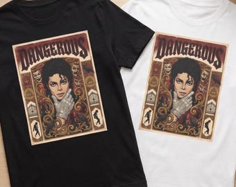 Michael Jackson Dangerous T-Shirt, Vintage Gothic Poster Tee, King of Pop Inspired Music Shirt, Retro 90s Graphic Tee