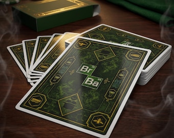 Breaking Bad Poker Cards Set, Green Chemistry Playing Card Deck, Custom Back Design, Gift for TV Fans