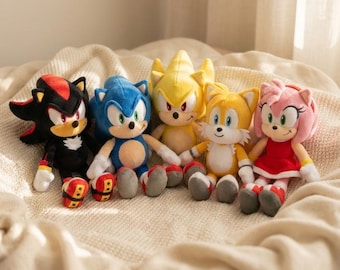 Sonic Plush Toys 30 cm, Shadow, Tails, Amy, Super Sonic Inspired Soft Plush, Game Fan Gift, Collectible Plush Doll