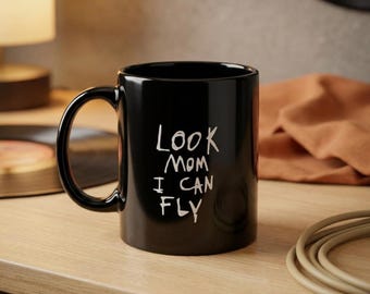 Travis Scott Astroworld Mug 11oz 335ml, Look Mom I Can Fly Black Ceramic Coffee Cup