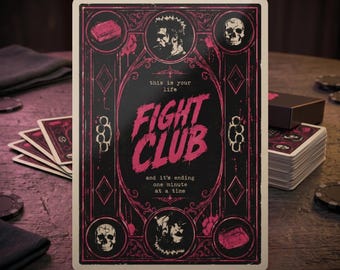 Fight Club Poker Cards Set, Soap Inspired Playing Card Deck, Custom Back Design, Gift for Movie Fans