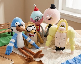 Regular Show Plush Toys Mordecai Rigby Benson Pops Skips, Soft Cartoon Plush Collection, Fan Gift
