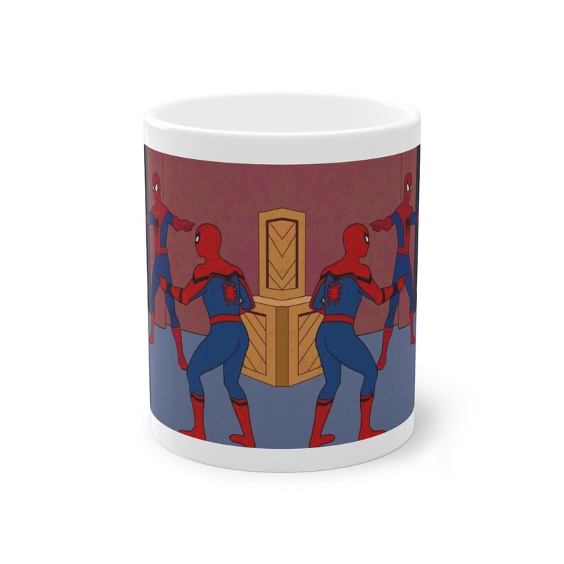 Spider Man Pointing Meme Mug 11oz 335ml, Made in Germany, Tobey Andrew Tom Inspired Coffee Cup image 5