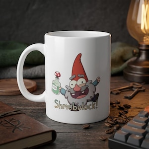 Gravity Falls Shmebulock Tasse 11oz 335ml, Made in Germany, Weiße Keramik Cartoon Fan Mug