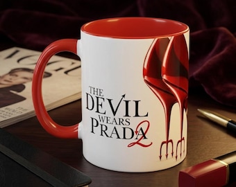 The Devil Wears Prada 2 Mug 11oz 335ml, White Red Ceramic Coffee Cup, Fashion Movie Fan Gift