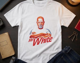 Mr White T-Shirt, Breaking Bad Inspired Graphic Tee, Funny Cleaning Logo Style Shirt, Gift for TV Fans