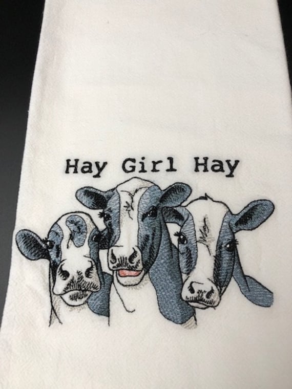 Hand Towels, Milk Cow Printed Dishcloth, Farmhouse Rustic Style
