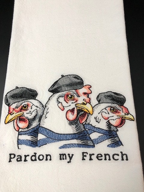 Winter Themed French Kitchen Towels Set of 3