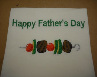 FAther's day Flour Sack Towel. Machine Embroidered. Dad gift. Father's day gift. Barbeque.