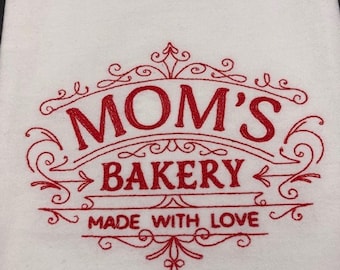 Mom's bakery Flour Sack Towel. Machine Embroidered. Mother's Day gift. Mom gift. Hostess gift. Farmhouse decor. Farmhouse.